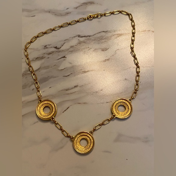 - VERY RARE- Vintage Gold Swan Swarovski Trimlite Crystal Necklace - Picture 5 of 6